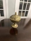 Vintage Ornate Brass Incense Burner With Lid Etched Small 3 5 