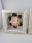 Hydrangea Shadow Box Framed  Flowers Vtg Qty 2 Romantic Poet Cottage 