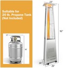 42 000 Btu Stainless Steel Pyramid Patio Heater Glass Tube Flame W  Wheels