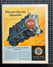 Chevrolet Chevy Engine Block Genuine Parts Dependable Vintage Print Ad 1955