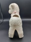 Vintage  Ceramic  Lamb Figurine Planter For New Baby Pink Bow
