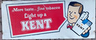 Vintage Old Large Kent Smoking Cigarette Tobacco Metal Sign  32 By 72