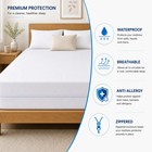 Zippered Mattress Encasement Waterproof Mattress Protector Bed Bug Cover Pad