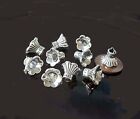 10 Bell Flowers 6-petal Caps Beads Tibetan Style Silver Pewter 10x9mm