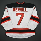 2016-17 Jon Merrill New Jersey Devils Game Used Worn Hockey Jersey Meigray