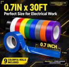 9 Rolls Colored Electrical Tape 0 7in X 30ft 7-mil Thick Waterproof Multi Color