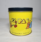 1980 Pacman Graphic Tin Metal Canister Bally Midway 3 5 x3 5  Vintage 