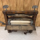 Antique 1880s Wood Horse Shoe Brand Clothes Universal Wringer Primitive Prop
