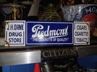 Large Piedmont Drug Cigar Store Dealer Porcelain Sign Tobacco Pipe Gas Indian