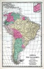 1886 Tunison Map South America Brazil Argentina Peru Colombia Uruguay Chile Rio