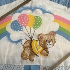Vtg Jc Penny Diaper Stacker Holder Nursery Organizer Blue Ruffle Bear Rainbow