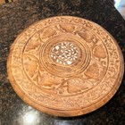 Anglo Indian Inlay Vtg Antique Folding Table Early 20th Century Hand Carved 12   