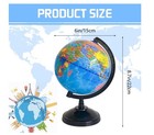 World Globe Earth Map Rotating Geography Ocean Classroom Learning Desktop 6