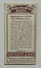Player   s Shakespearean Series Shakespeare Before Sir Thomas Lucy Card Cc34
