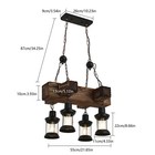 Rustic 4 Heads Chandelier Wood Industrial Ceiling Lamp Pendant Light Fixture Usa