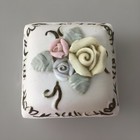 Vintage Ucgc Trinket Box Pill Porcelain Bisque Dresser Jewelry Flowers Korea