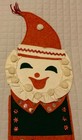 Vintage Felt Handmade Wall Hanging Santa Christmas Card Holder Sequins Well Made