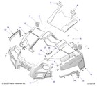 Polaris Center Access Hood  Genuine Oem Part 5438256-342  Qty 1