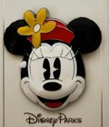 Disney Parks Minnie Mouse 3d Sculpted Face With Flower Hat Disney Pin-new