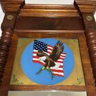 Antique 25 Star American Flag Empire Federal Mirror Hand-painted Bald Eagle Usa