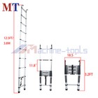 12 5 Ft Collapsible Telescopic Extension Ladders Aluminum With Hooks 330lbs