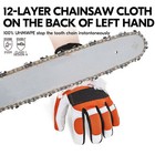 Vgo 1pair Chainsaw Work Gloves Saw Protection On Left Hand Back  orange  Ga8912 