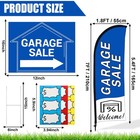Buryeah Garage Sale Signs Set Flag Pole Kit Arrows Stakes Stickers Blue
