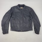 Harley Davidson Men   s Black Leather Jacket Rn103819 Ca03402 Sz Large Perforated 