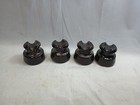 Lot Of 4 Vintage Brown  Ceramic Insulators  Telegraph Os721