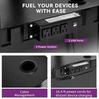 41   Steel Av Cart With Locking Cabinet Adjustable Height Keyboard   Power Strip