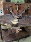Italian Art Nouveau Wall Shelf Coat Rack 1890s Carved Walnut Hall Shelf