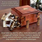 Antique Brass Nautical Sextant With Wooden Box   Extra 2 Telescopes  Kelvin     