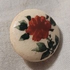 Antique Vintage Satsuma Porcelain Button-rose Flower Hand Painted