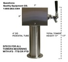 Stainless Steel Draft Beer Tower Made In Usa 10 Faucets - Air Cooled - Ptb-10ss 