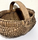 Antique Splint Oak Wood Buttocks Egg Basket Large 13 In Vintage Appalachia Folk