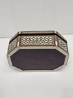 Middle Eastern Islamic Marquetry Inlay Octagonal Vintage Hinged Wood Shell Box 