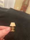 Miniature Dollhouse Brass Table Lamp With Paper Beige Shade 1 25  Elec  Untested