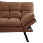 72  Futon In Memory Foam Sofa Bed Faux Suede Upholstery Camel Color