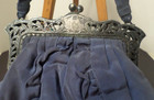 Blue Taffeta Handmade Purse german Silver And Hallmark