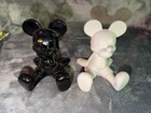 Disney Mickey Mouse Ceramic Figure Black And White Salt And Pepper Shakers
