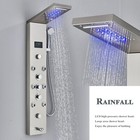 Rain Shower Panel Tower System Stainless Steel 6-function Faucet Led Shower Head