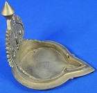 Antique Indian Hindu Solid Brass Oil Lamp