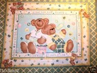 Bubbles   Bears Baby Quilt Top Wallhanging Nursery Fabric Butterfly Bears New