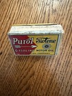Antique Advertising Tin Litho Purol Tiolene Twins Target Motor Oil Match Holder 