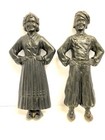 Vintage 1900s Sheffield Solid Cast Iron Dutch Boy   Girl Andirons Figures Only