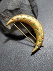 Celestial Stars   Moon Art Deco 1930s Fruit Salad Hair Jewelry Barrette Clip