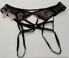 Victoria s Secret Very Sexy Cherry Embroidery Open Back Panty Black M Nwt