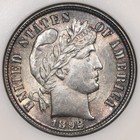 1892 10c Ngc Ms63 Cac Barber Silver Dime Old Fatty Holder Toned