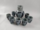 German Stoneware Wine Set 7 Cups W Pitcher Salt-glazed For Formal Or Casual Use