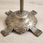 Vtg Brass Sheet Music Stand Ornate Adjustable Lyre Harp Shape Footed 36 5  - 51 